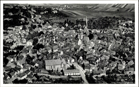 Ak Alsfeld in Hessen, luchtfoto