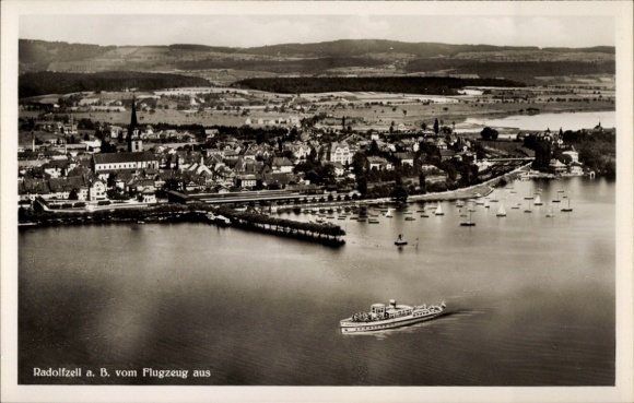 Ak Radolfzell am Bodensee, Fliegeraufnahme