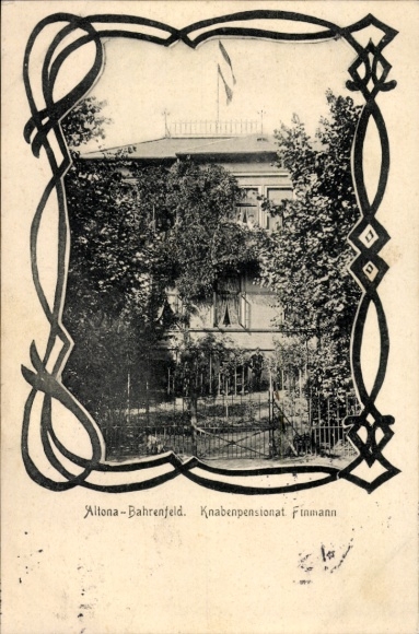 Passepartout Postcard Hamburg Altona Bahrenfeld, Knabenboardingat Finmann