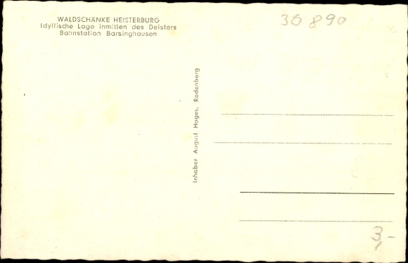 Postcard Rodenberg in Schaumburg, Waldschänke Heisterburg in the Deister near Barsinghausen