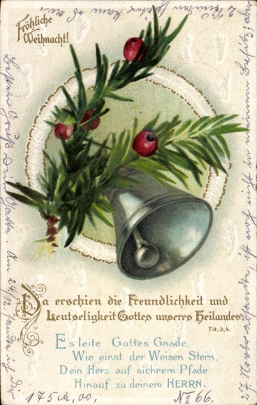 Passepartout Ak Frohe Weihnachten, Glocke