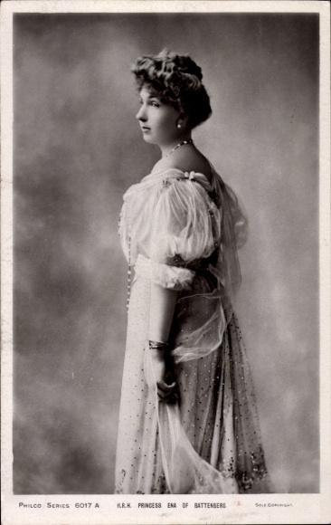 Ak Victoria Eugénie Julia Ena von Battenberg, Königin von Spanien, Portrait, Profilansicht
