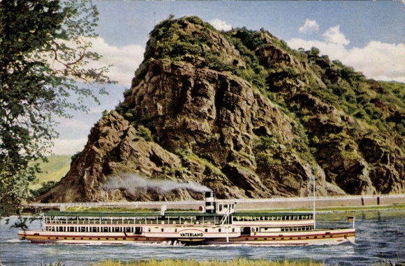 Ak Sankt Goarshausen am Rhein, Loreley, Dampfer MS Vaterland
