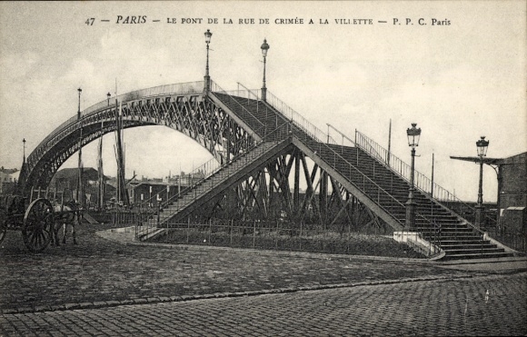 Ak Paris XIX La Villette, de Rue de Crimee-brug