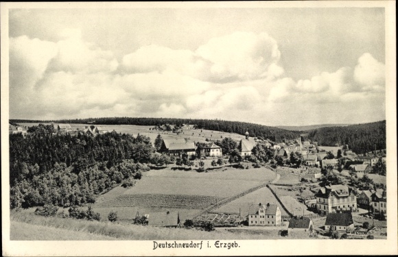Ak Deutschneudorf im Erzgebirge, Panorama