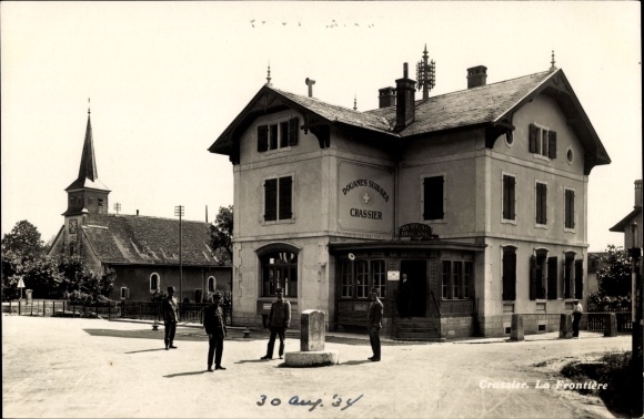 KP Crassier Nyon, kanton Vaud, La Frontiere, Douane Suisse