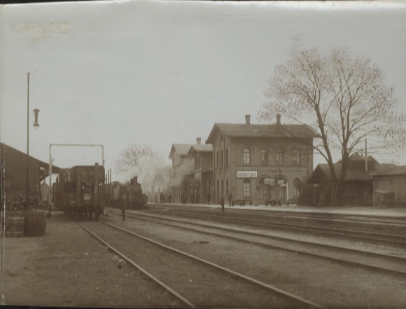 Original photo Salzbergen in Emsland, train station, locomotive, around 1900