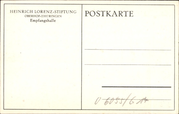 Postcard Oberhof in the Thuringian Forest, Heinrich Lorenz Foundation, Reception Hall