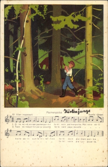 Song Artist Postcard Paimenpoika, Shepherd boy, Finnish folk song
