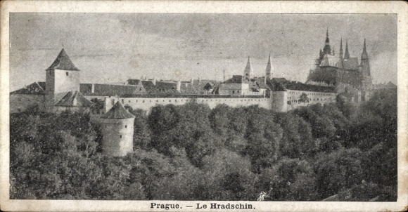 Ak Hradčany Hradschin Praha Prag Tschechien,  Le Hradschin, Burganlage,  Architektur