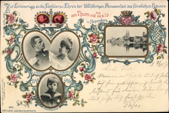 PC Prince Albert and Princess Margaretha von Thurn und Taxis, celebration, Hereditary Prince Franz Joseph