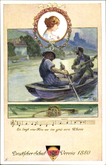 Song Postcard There lies a crown in the green Rhine, German School Association No. 91