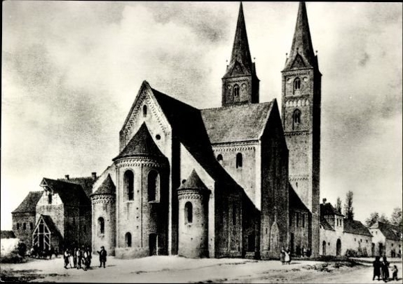 9 alte Ak Klosterkirche Jerichow in Sachsen Anhalt, diverse Ansichten