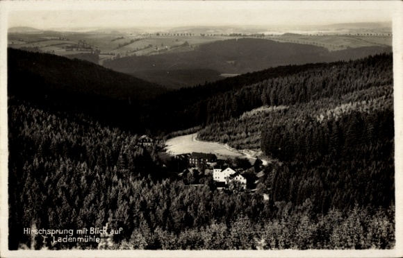 Postcard Hirschsprung Altenberg Erzgebirge, view of Ladenmühle
