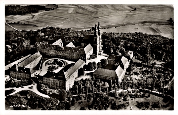 Postcard Bad Staffelstein am Main Upper Franconia, Banz Castle, aerial photograph