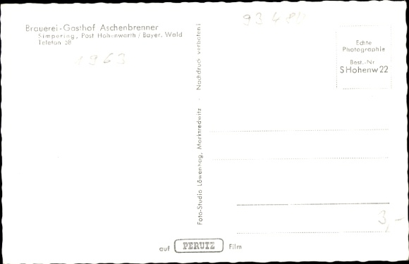 Ak Simpering Hohenwarth Oberpfalz Bayern, Brauerei Gasthof Aschenbrenner, Gasthof, Weinstube