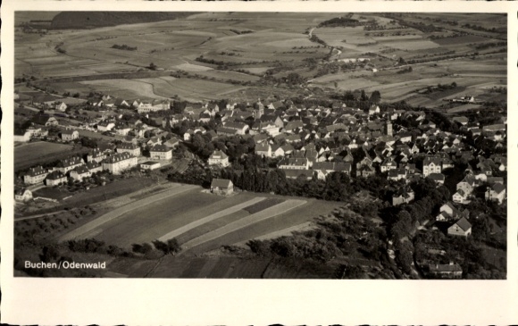 Ak Buchen im Odenwald Baden, luchtfoto