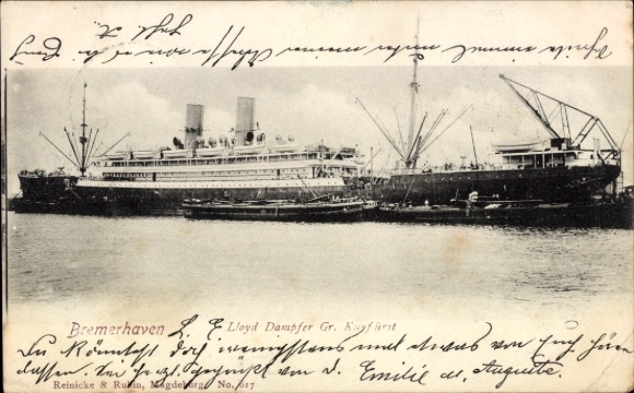 Ak Dampfer Gr. Kurfürst, Norddeutscher Lloyd Bremen