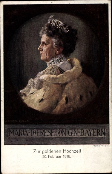 Artist PC Firle, Walther, Maria Therese, wife of King Ludwig III. of Bavaria, portrait