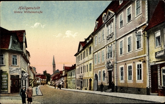 KP Heilbad Heiligenstadt Eichsfeld Turyngia, dolna Wilhelmstrasse, restauracja Heinrich Rust, kościół
