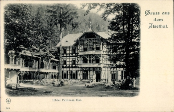 Ilsenburg am Nordharz, Hotel Prinzess Ilse, half-timbered houses, balconies