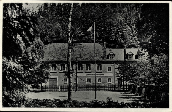Postcard Dönschten Dippoldiswalde in the Ore Mountains, view of the youth center of the city of Chemnitz