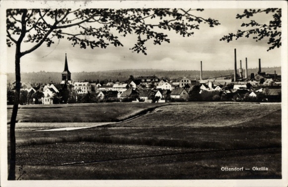 Ak Ottendorf-Okrilla in Sachsen, Panorama vom Ort