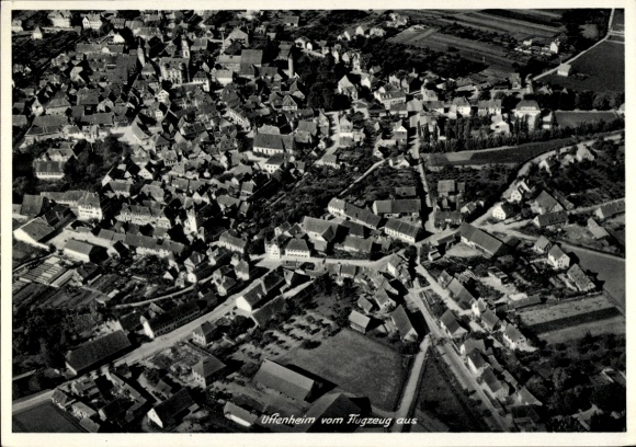 Postcard Uffenheim in Middle Franconia, aerial photograph