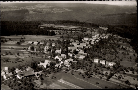 Postcard Monakamm Bad Liebenzell, aerial photograph of the town