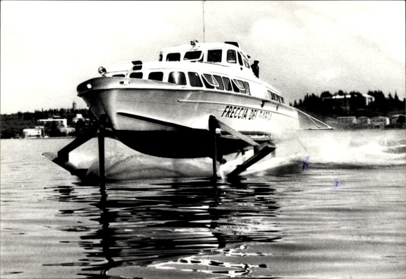 Postcard motorboat Freccia del Garda, Catamarano