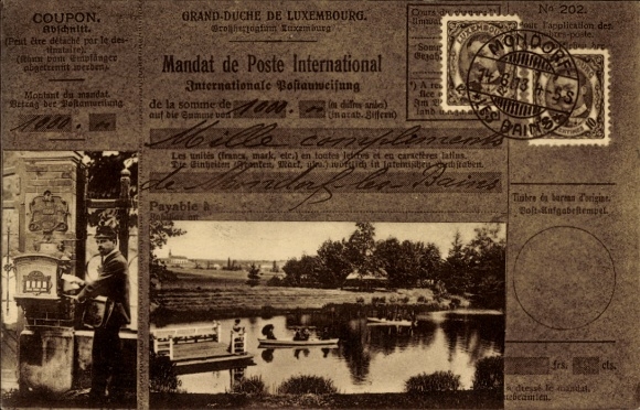 passe-partout KP Mondorf les Bains Bad Mondorf Luxembourg, przekaz pieniężny, skrzynka pocztowa