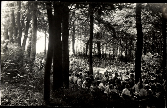 Photo Postcard Eubabrunn Markneukirchen in Vogtland, celebration of the evacuation of the Rhineland, July 1, 1930