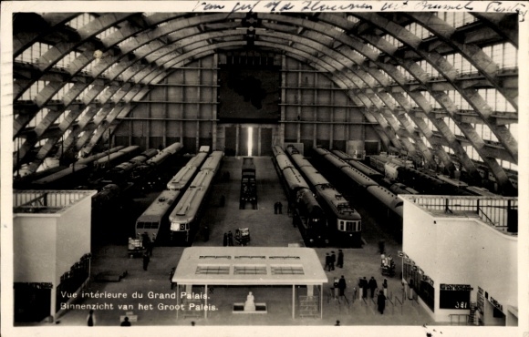 KP Bruksela, Wystawa Światowa 1935, Grand Palais, widok na wnętrze, koleje