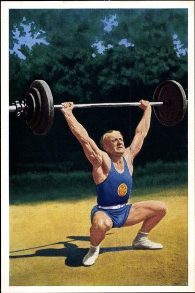 Collection picture Olympia 1936, Rudolf Ismayr, weightlifter, Mühlen Franck coffee additive