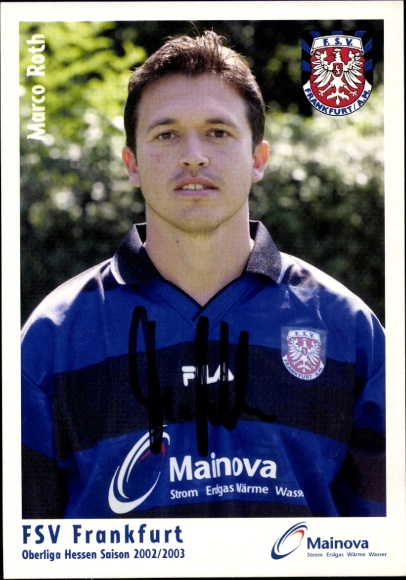 Autogrammkarte Fußballer Marco Roth, FSV Frankfurt, Autogramm