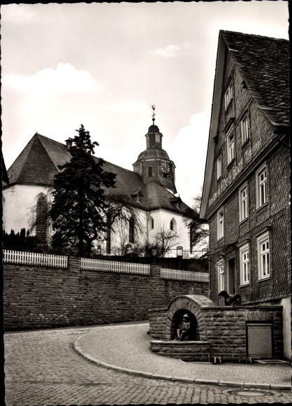 Ansichtkaart Freudenberg im Siegerland, gezicht op de evangelische kerk