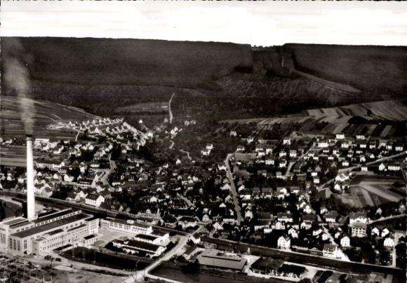 Postcard Altbach am Neckar Baden Württemberg, aerial photograph