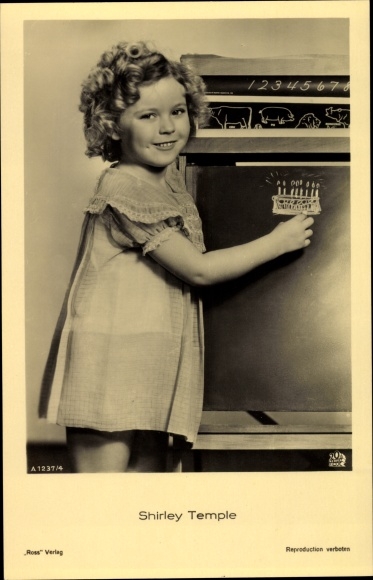 Postcard Actress Shirley Temple, Portrait, Plate, Ross A 1237/4
