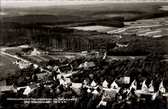 Postcard Herzogsweiler Pfalzgrafenweiler in the Black Forest, aerial photograph