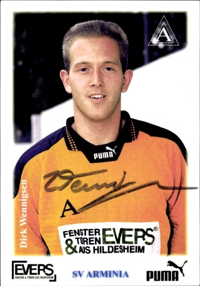 Autogrammkarte Fußballer Dirk Wennigsen, SV Arminia Hannover, Autogramm