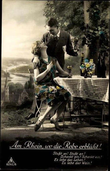 6 old PC series On the Rhine where the vine blossoms, various views