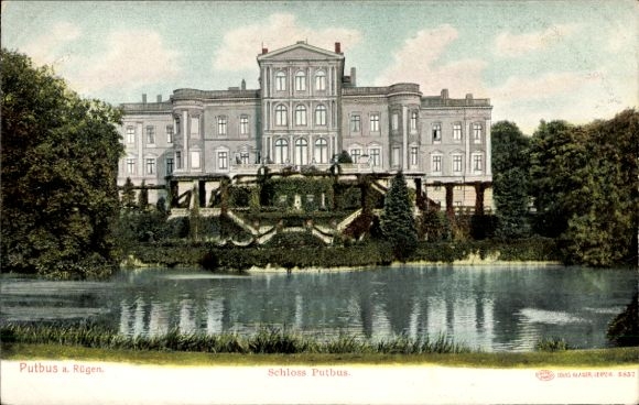 Postcard Putbus on the island of Rügen, Castle