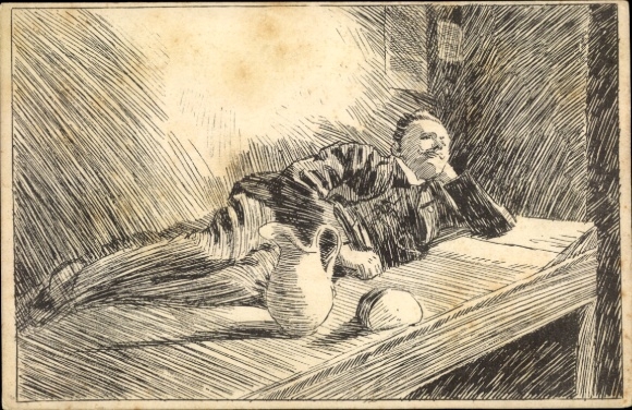 Artist's PC In the Palace of Honor, editor of the Franconian Tagespost in compulsory detention, 1907