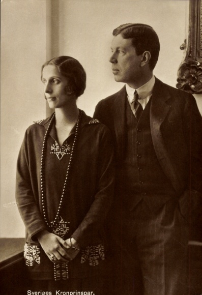 Postcard Swedish Crown Prince Couple, Crown Princess Louise, Crown Prince Gustav Adolf