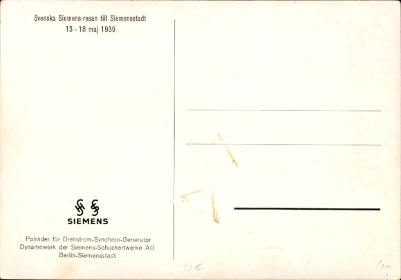Postcard Berlin Spandau Siemensstadt, Siemens, pole wheels for three-phase synchronous generator