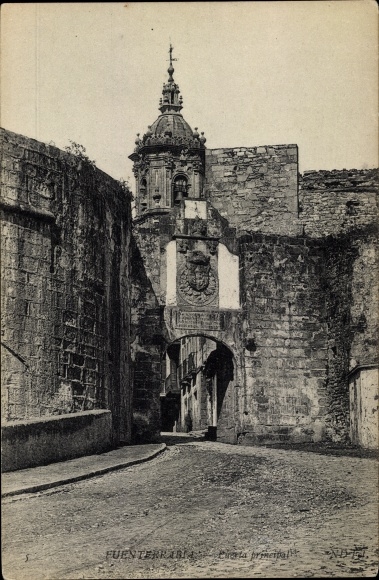 Postcard Hondarribia Fuenterrabia Baskenland, Puerta principal