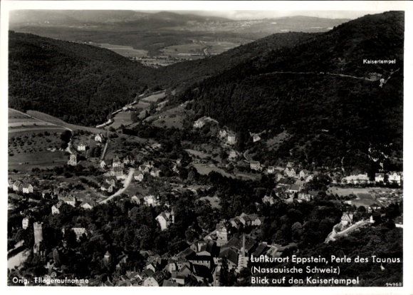 Postcard Eppstein im Taunus, aerial photograph