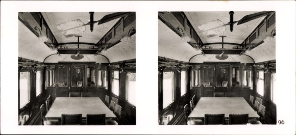 Stereo spatial image photo "The Battle in the West" No. 96, car by Marechal Foch, Compiegne