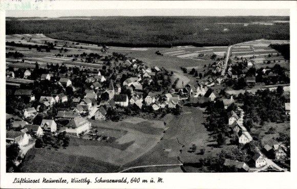 Postcard Neuweiler in the Black Forest, aerial photograph