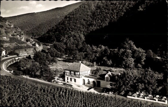 Postcard Walporzheim Bad Neuenahr Ahrweiler, winery Jupp Kriechel, vineyards, green hills, street